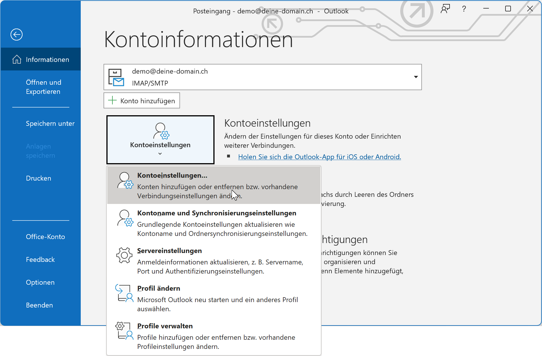 Kontoeinstellungen...