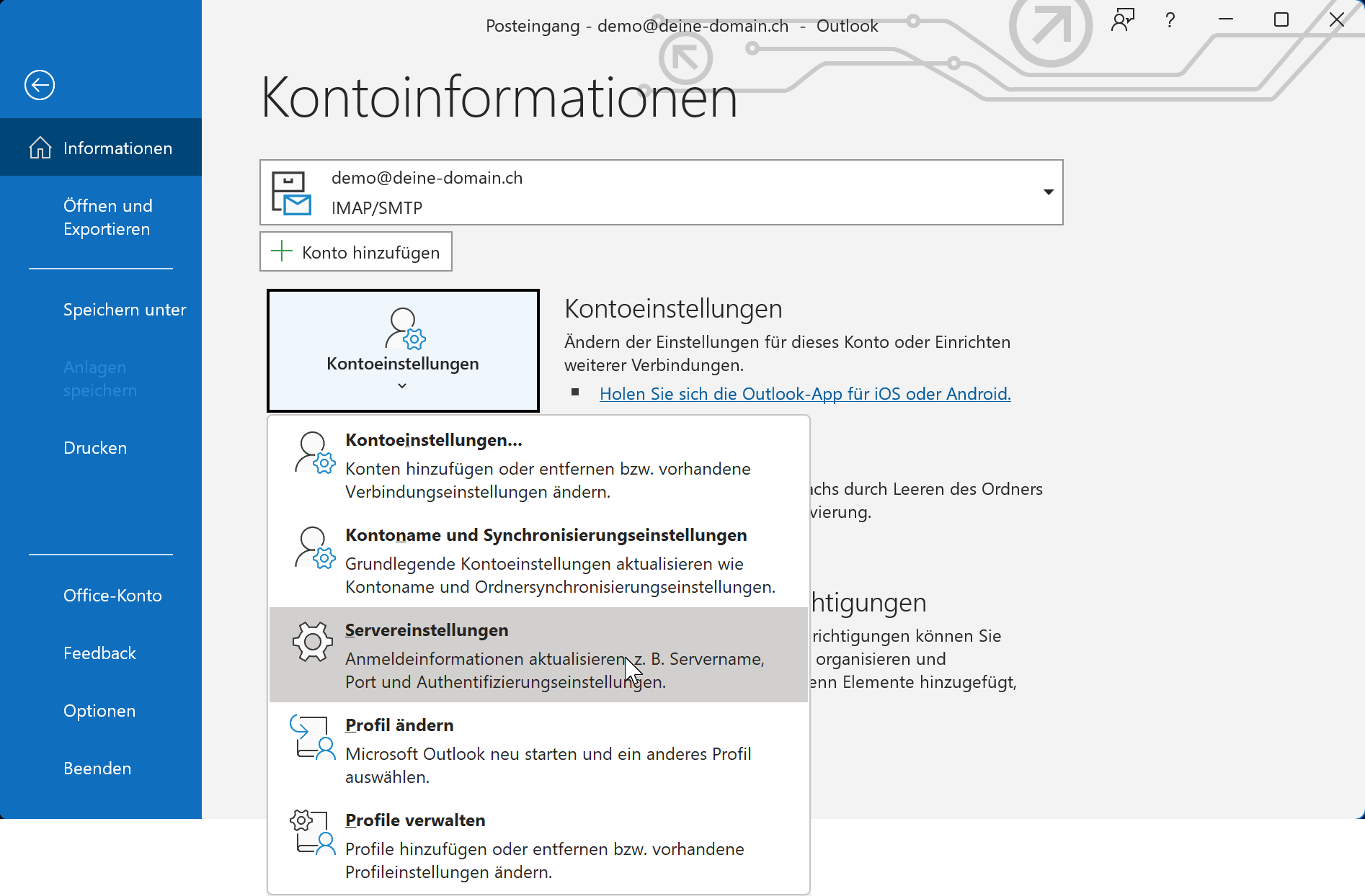 Servereinstellungen